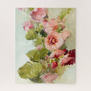 Hollyhocks by Franz Bischoff Jigsaw Puzzle