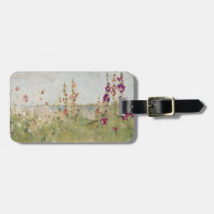 Hollyhocks by the Sea Luggage Tag