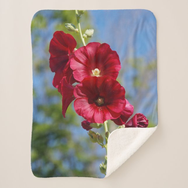 Hollyhocks couverture sherpa (Devant)