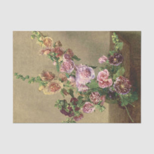 Hollyhocks, Decoupage Tissue Paper