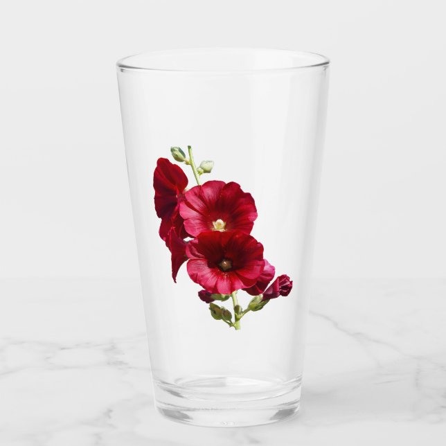 Hollyhocks glass (Front)