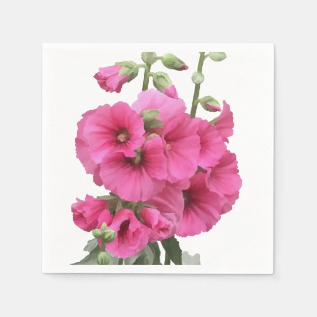 Hollyhocks Napkin (Front)