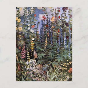 Hollyhocks Postcard