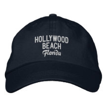 Hollywood Beach Florida Embroidered Baseball Hat