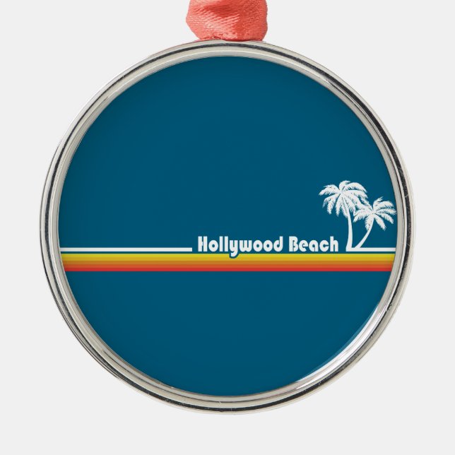 Hollywood Beach Florida Metal Ornament (Front)