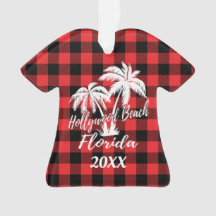 Hollywood Beach Florida Palm Trees Personalized Ornament