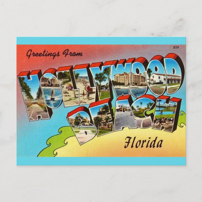 Hollywood Beach Florida Postcard (Front)