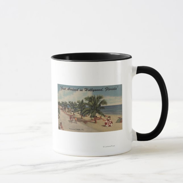 Hollywood Beach, Florida - View of Beach Mug (Right)