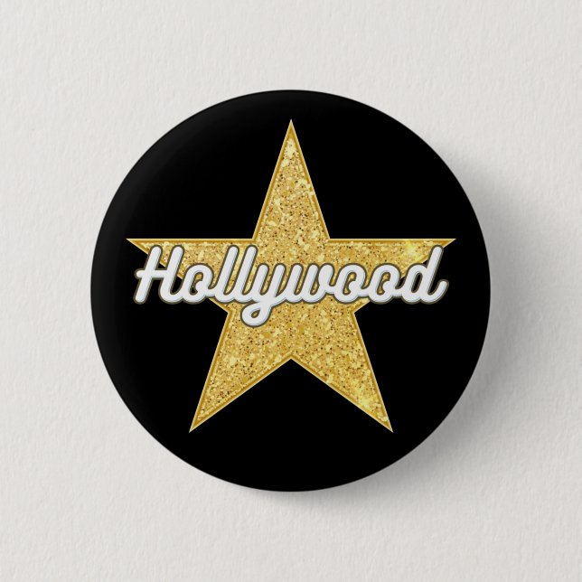 Hollywood Boulevard Script and Star Button (Front)