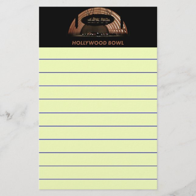 Hollywood Bowl Stationery (Front)