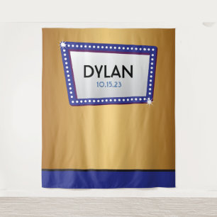 HOLLYWOOD BROADWAY MARQUEE Photo-Op Party Backdrop Tapestry