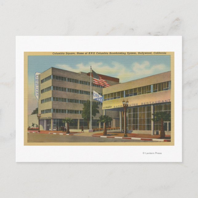 Hollywood, CAColumbia Square, KNX Broadcasting Postcard (Front)