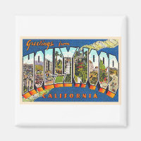 Hollywood California Vintage Large Letter Postcard