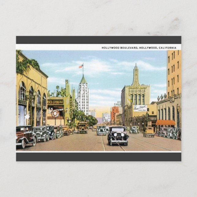 Hollywood, California Vintage Postcard (Front)