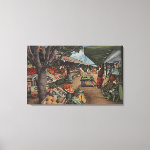 Hollywood, CAView of Original Farmer's Market Canvas Print