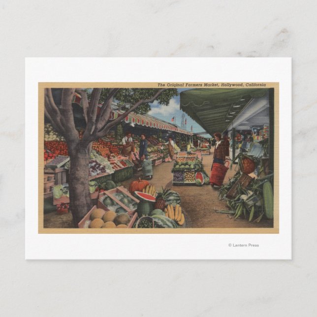 Hollywood, CAView of Original Farmer's Market Postcard (Front)