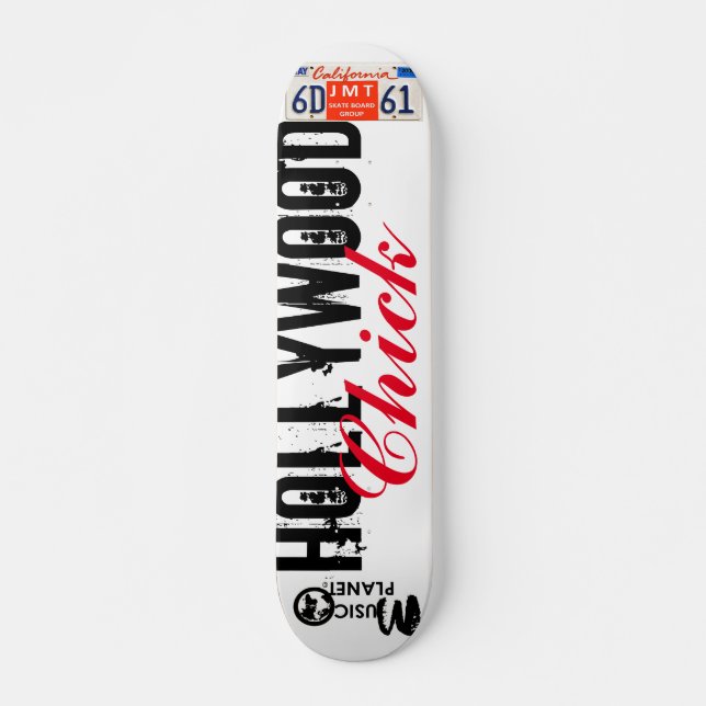 HOLLYWOOD CHICK  Skateboard, 7¾" Deck Skateboard (Front)