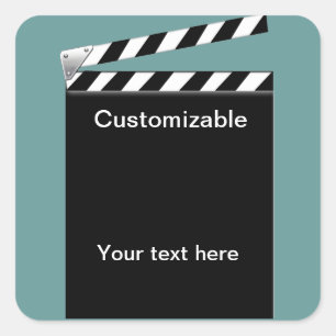 Hollywood Clapper Board Customizable Square Sticker