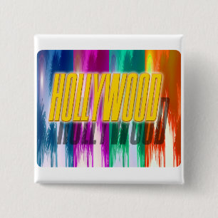 "Hollywood" Colourful Palms Button