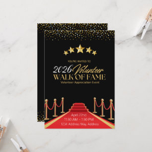 Hollywood Fame Red Carpet Volunteer Appreciation Invitation