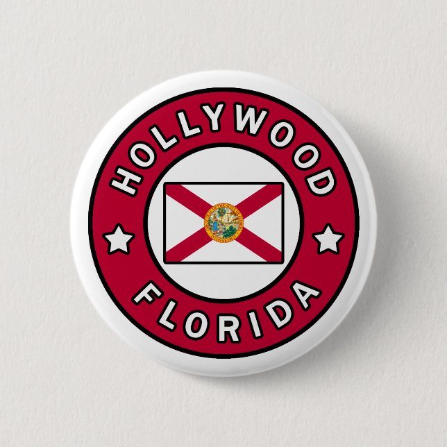 Hollywood Florida 2 Inch Round Button (Front)