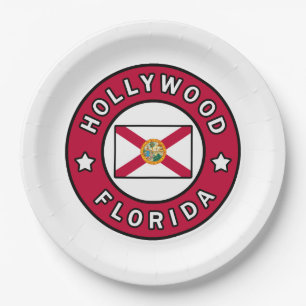 Hollywood Florida Paper Plate