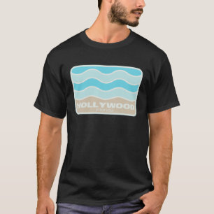 Hollywood Florida Retro FL Waves Beach Souvenir T-Shirt