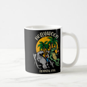 Hollywood florida usa funny manatee alligator coffee mug