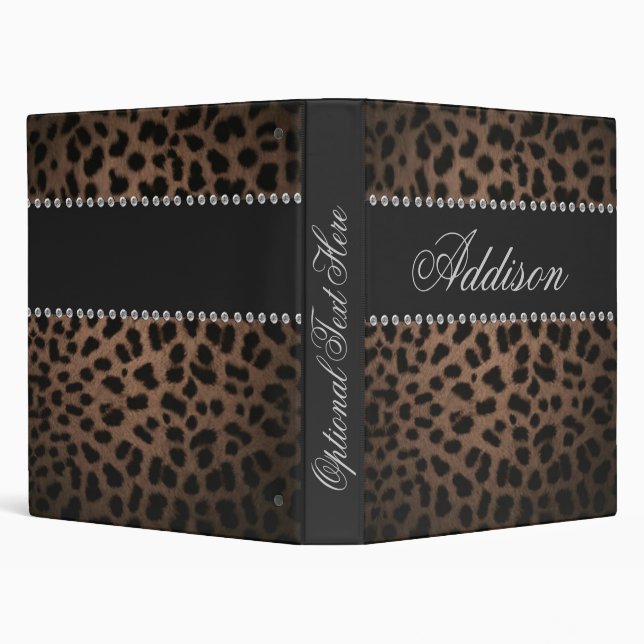 Hollywood Glam Rhinestone Leopard Bling Binder (Background)