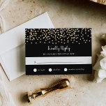 Hollywood Glam RSVP Card<br><div class="desc">Designed to coordinate with our Hollywood Red Carpet special event collection,  this red carpet-chic RSVP card features blush pink and gold confetti on a black background.</div>