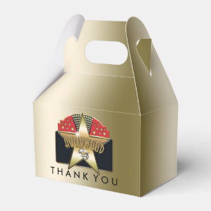 HOLLYWOOD Golden Retro Birthday Party Favour Boxes