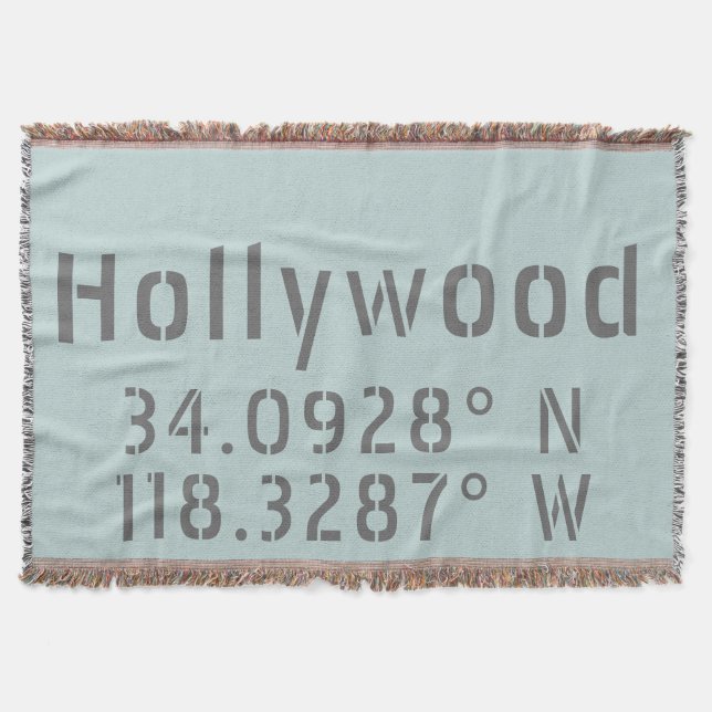 Hollywood Latitude Longitude Throw Blanket (Front)