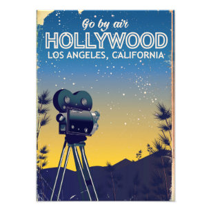 Hollywood Los Angeles California travel poster
