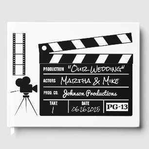 Hollywood Movie Clapboard Film Theme Wedding Guest Book