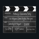 Hollywood Movie Graduation Party Chalkboard Invite Flyer<br><div class="desc">Graduation party clapperboard invitation ready to be customized to your specifics. Please note that this budget invitation is on flyer paper and it is very thin. Envelopes are not included. For thicker invitations with envelopes included and matching products on the same theme please see the collection below.</div>