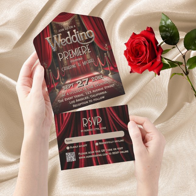 Hollywood Movie Red Carpet Premiere Wedding All In One Invitation (Creator Uploaded)