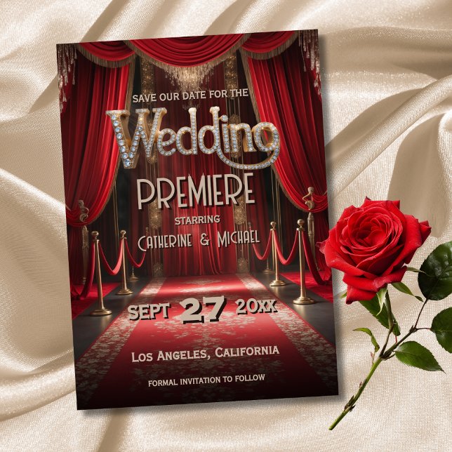 Hollywood Movie Red Carpet Premiere Wedding Save The Date (Creator Uploaded)