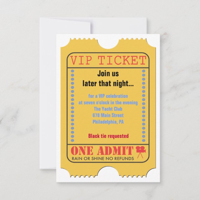 HOLLYWOOD MOVIES Themed Bar Bar Mitzvah Party Card (Front)