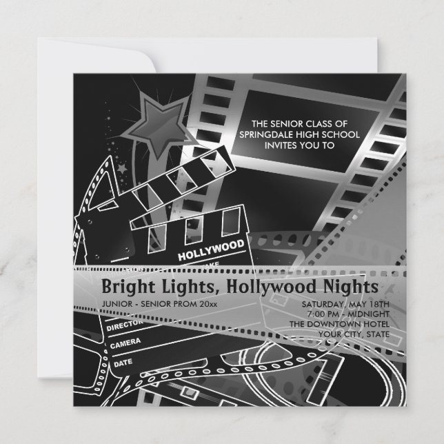 Hollywood Prom Invitations (Front)