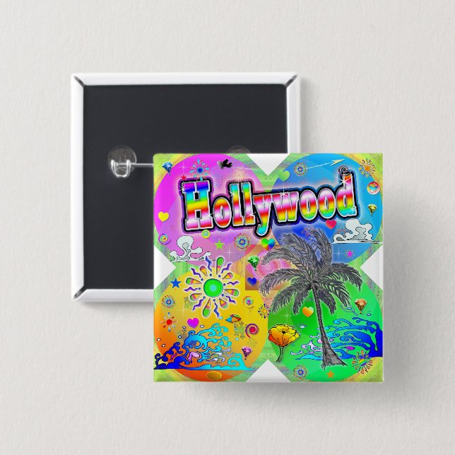 Hollywood Quadro Seasons Button (Front & Back)