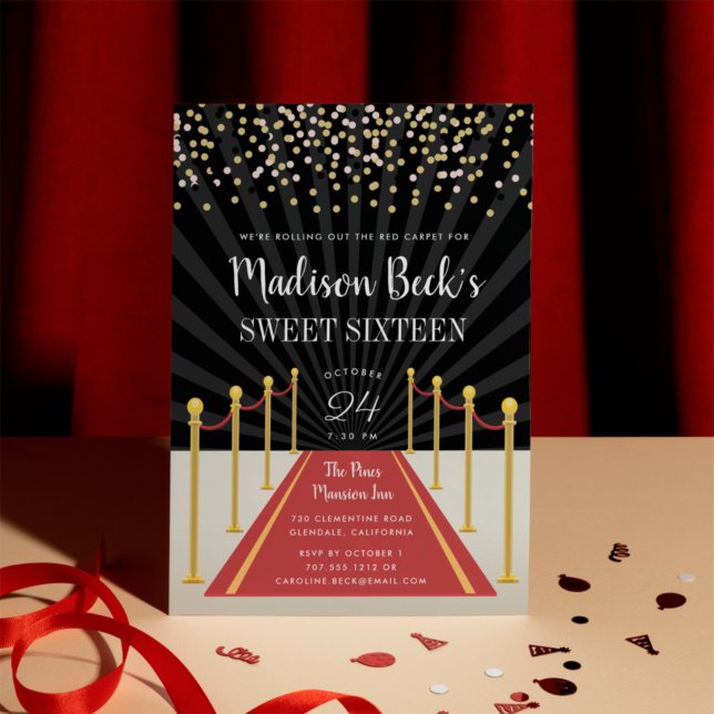 Hollywood Red Carpet Sweet Sixteen Invitation (Creator Uploaded)