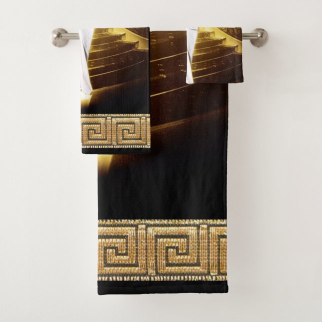 Hollywood Regency Silent Movie Diva Bath Towel Set (Insitu)