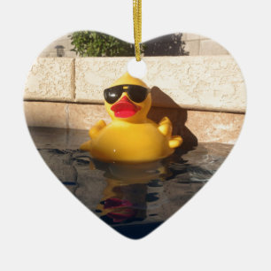 Hollywood Rubber Duckie Ceramic Ornament