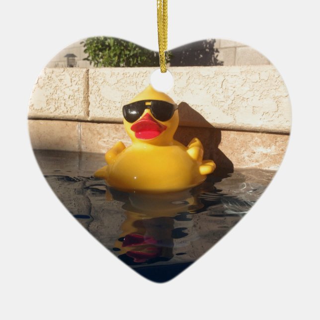 Hollywood Rubber Duckie Ceramic Ornament (Front)