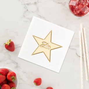 Hollywood star custom gold foil paper napkins
