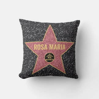 Hollywood Star Glitter Quinceañera 16" Pillow