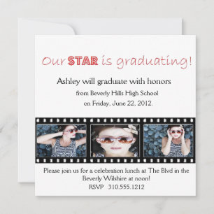 Hollywood Star Red Faire-part de diplôme