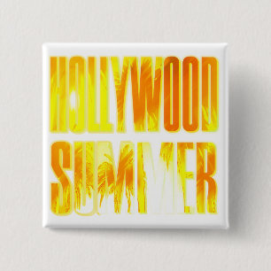 "Hollywood Summer" Yellow Orange Letter Button
