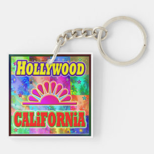 Hollywood Sun & Palms Keychain
