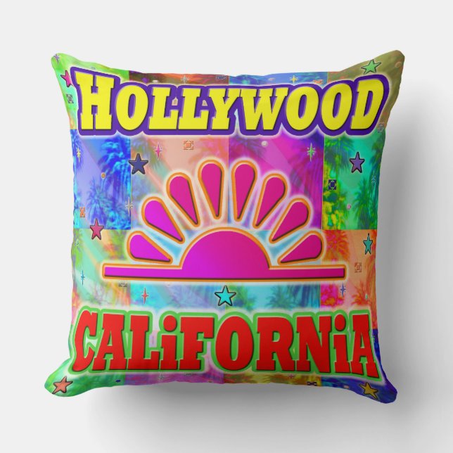Hollywood Sun & Palms Pillow (Front)